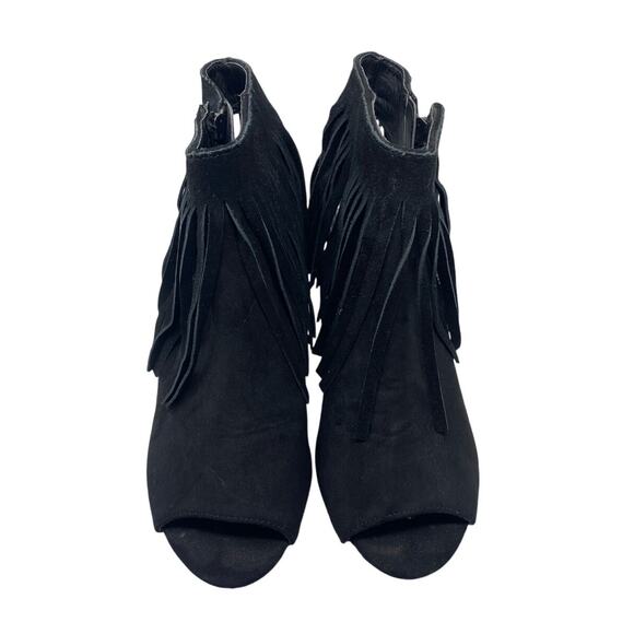 Carlos by Carlos Santana black suede fridge open toe booties size 9.5 - Picture 3 of 9